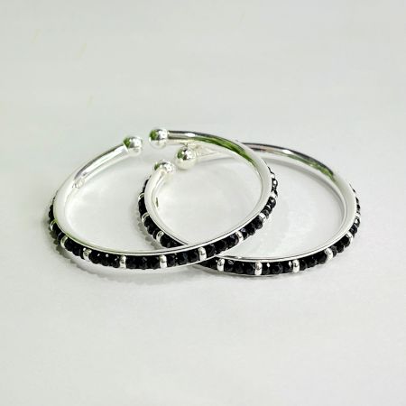 Handcrafted 92.5 Sterling Silver Nazariya Kids Pair Kada